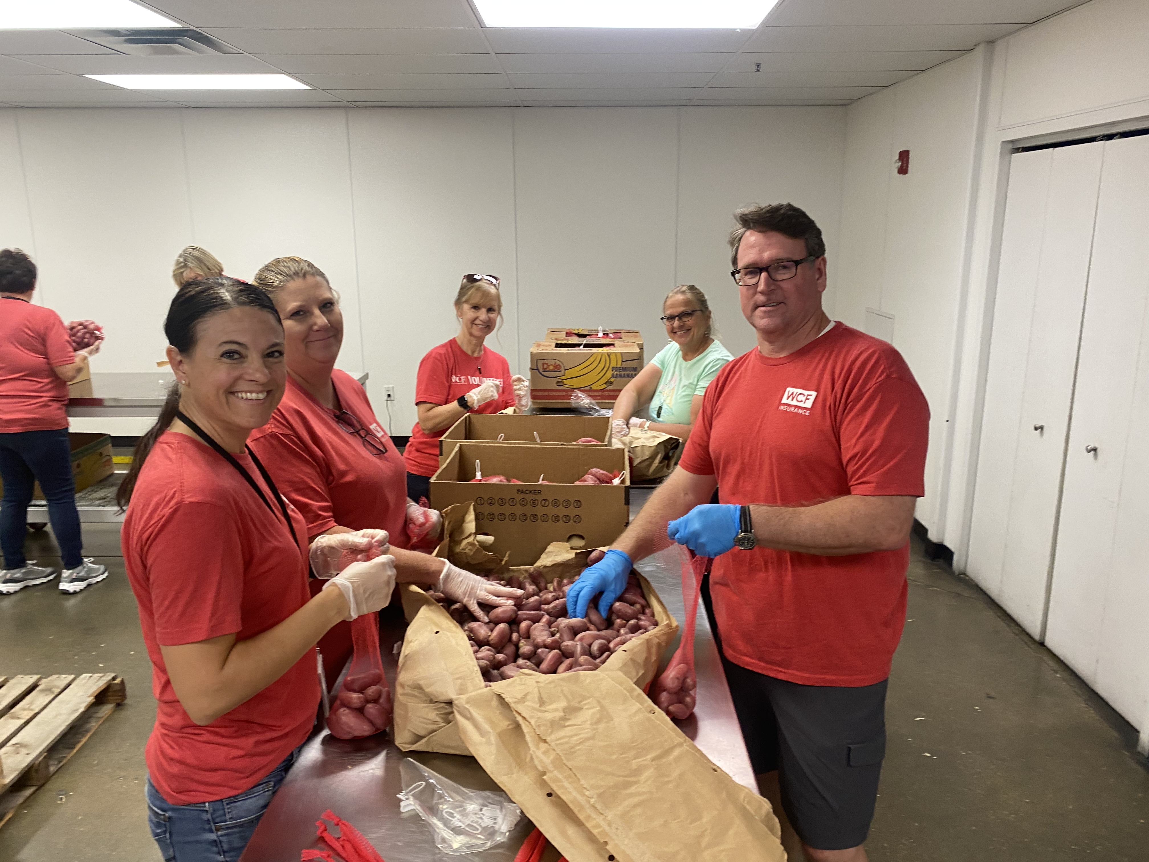Volunteering at the Utah Food Bank.