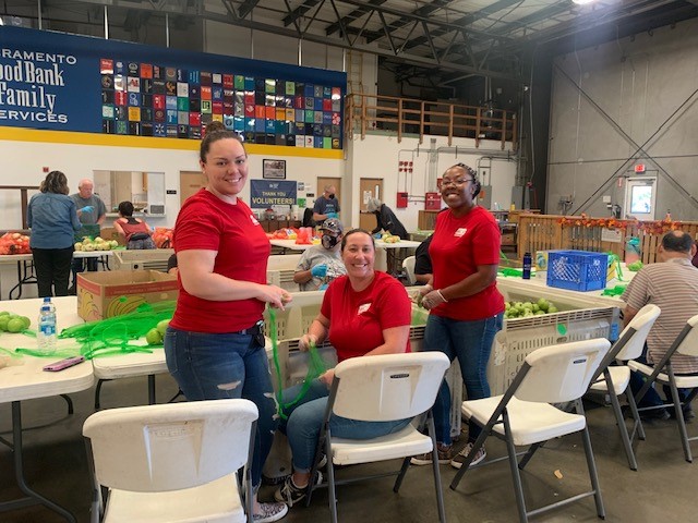 Our Roseville office hard at work giving back at the Sacramento Food Bank